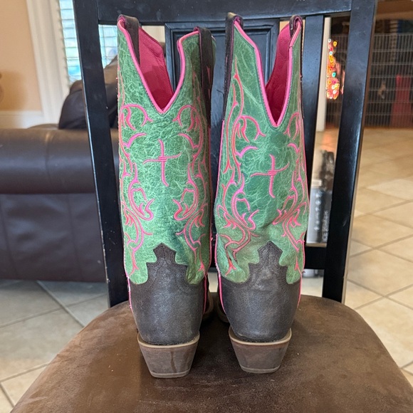 Twisted x Women's Green and Pink Western cowboy 8.5 Boots - Picture 9 of 11